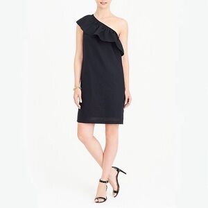 J. Crew Charcoal One-Shoulder Dress